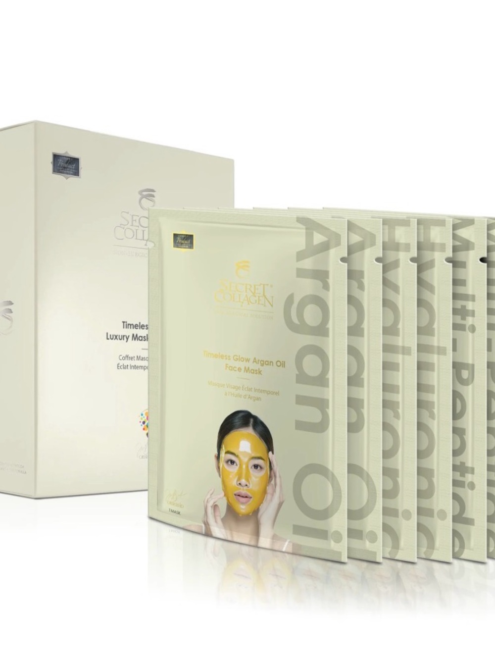 Secret collagen Timeless Glow Argan oil -multi peptide Mask Set 6 Pcs)
$810.00